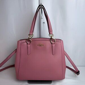 Coach AUTHENTICATED Mini City Tote Satchel Pink Pebbled Leather Gold Hardware